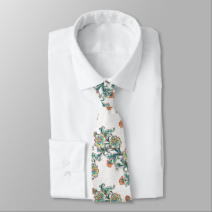 Baroque Golden Floral Elegant Wedding Neck Tie