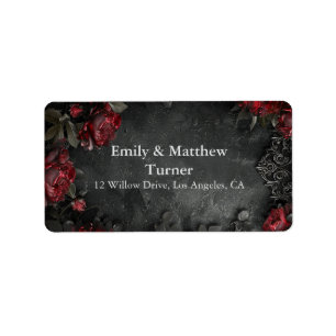 Baroque Gothic Peonies Label