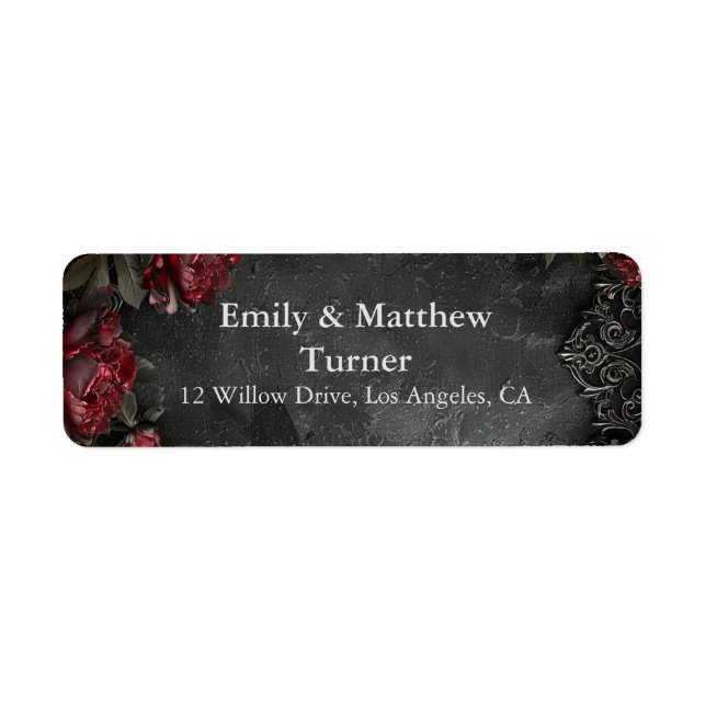 Baroque Gothic Peonies Label (Front)