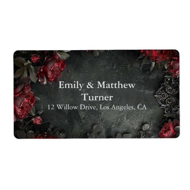 Baroque Gothic Peonies Label (Front)