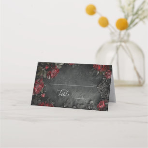 Baroque Gothic Peonies Place Card