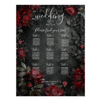Baroque Gothic Peonies Poster