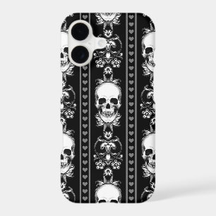 Baroque Gothic Skull Stripe iPhone 17 Case
