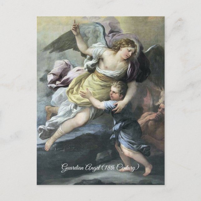 Baroque Guardian Angel Postcard (Front)