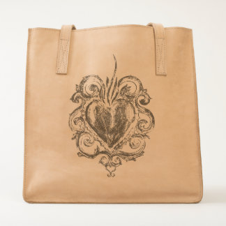 Baroque Heart Leather Tote