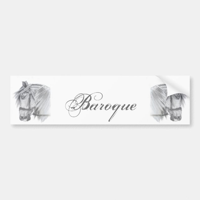 Baroque Horse Bumper Sticker (Front)