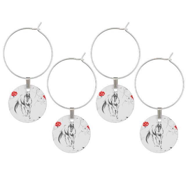 Baroque Horse Wine Charms (Staggered)
