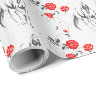 Baroque Horses Wrapping Paper