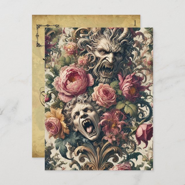 Baroque Hunger Pains – Gothic Victorian Holiday Postcard (Front/Back)