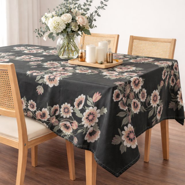 Baroque-Inspired Botanical Soft Pinks and Greens Tablecloth (Creator Uploaded)