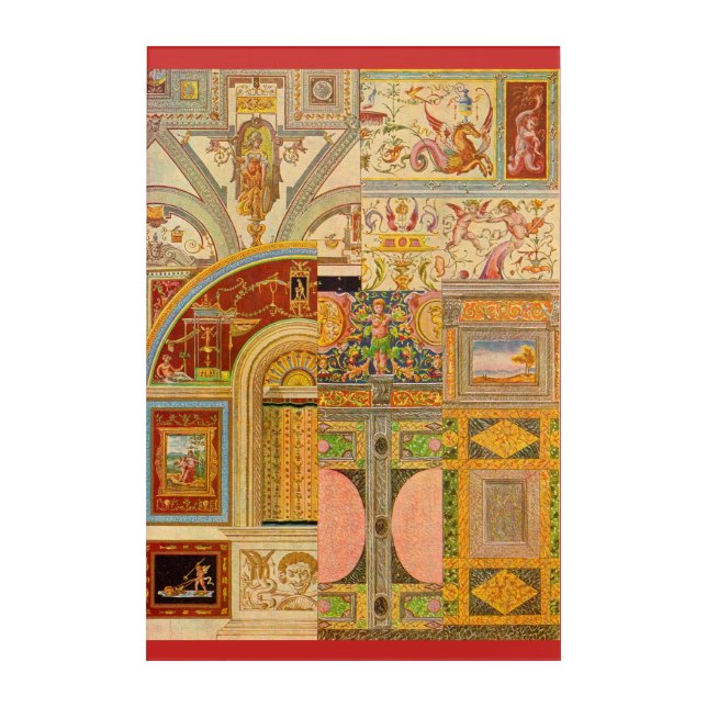 baroque Italian motifs collage Acrylic Print (Front)