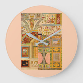 baroque Italian motifs collage Large Clock