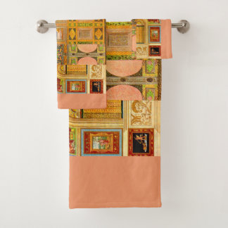 baroque Italian motifs collage print Bath Towel Set