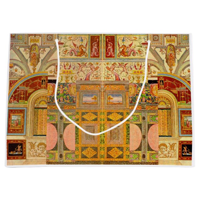 baroque Italian motifs collage print Large Gift Bag (Front)