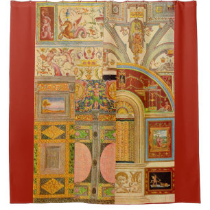 baroque Italian motifs collage Shower Curtain