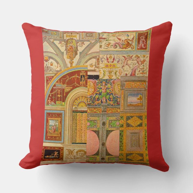 baroque Italian motifs collage Throw Pillow (Front)