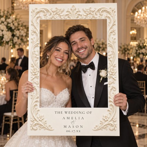 Baroque Ivory Ornate Vintage Wedding Selfie Frame