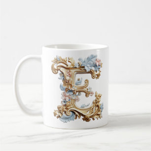 Baroque Letter 'E' Mug for a Coffee Princess
