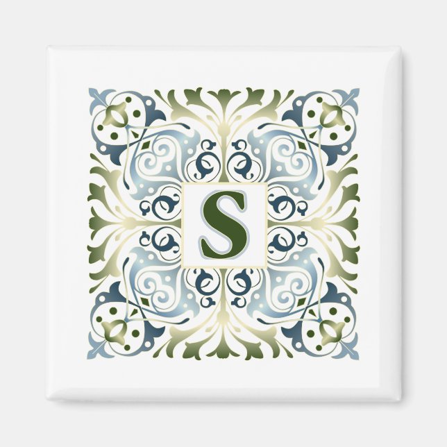 Baroque Letter S Magnet (Front)