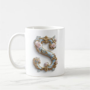 Baroque Letter 'S' Mug for a Coffee Princess