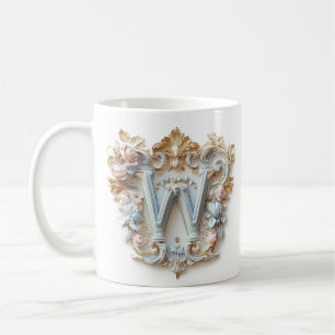 Baroque Letter 'W' Mug for a Coffee Princess