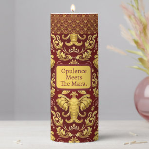 Baroque & Mandala Fusion: The Mara Trumpeting Glor Pillar Candle
