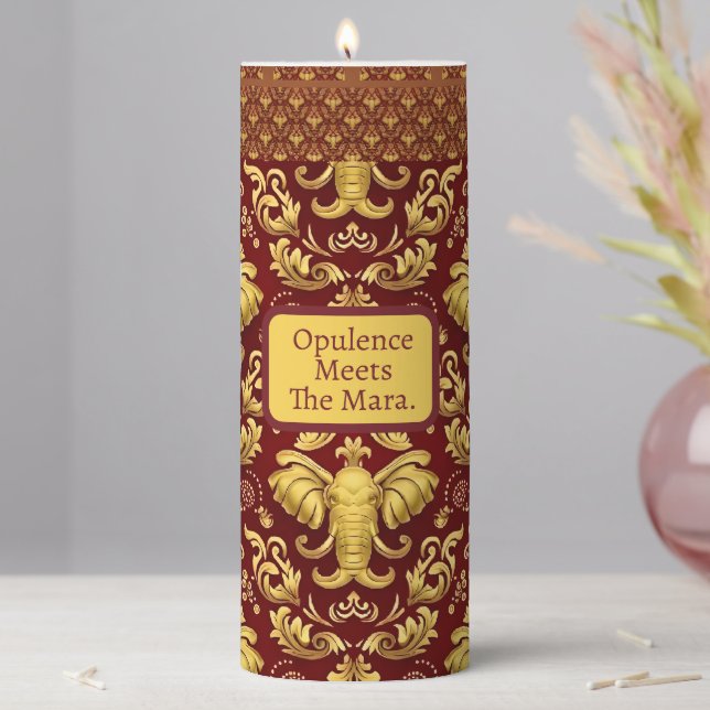 Baroque & Mandala Fusion: The Mara Trumpeting Glor Pillar Candle (In Situ)