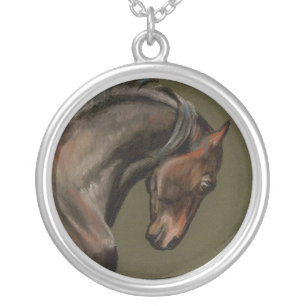 Baroque Morgan Horse Silver Plated Necklace