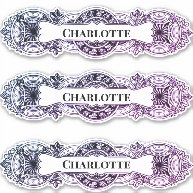 Baroque name  frame sticker (Front)