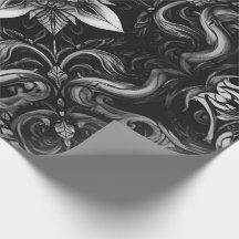 Baroque Noir Wrapping Paper