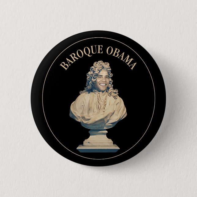Baroque Obama Pinback Button (Front)