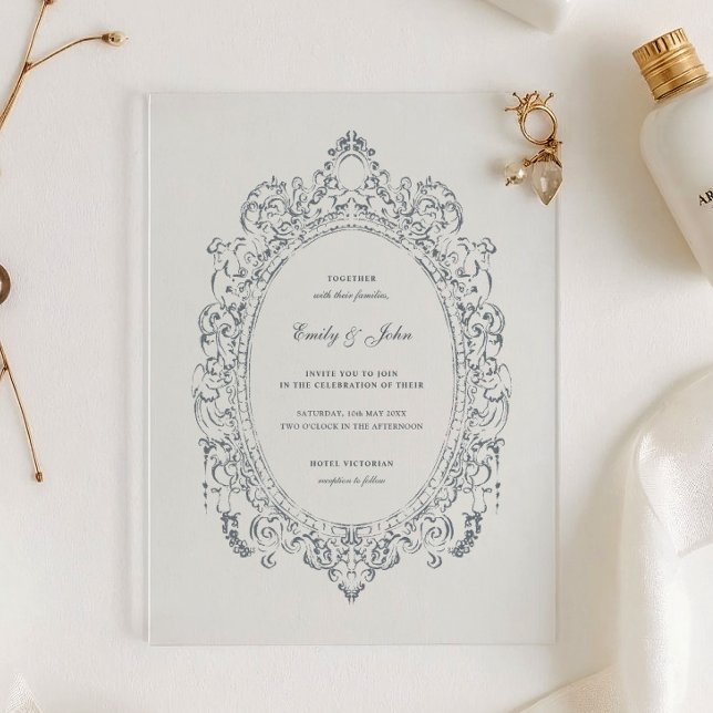Baroque Oval Frame Wedding Acrylic Invitation (Creator Uploaded)