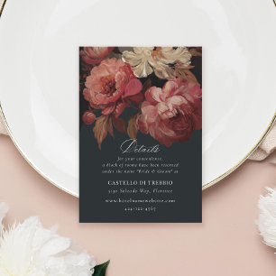 Baroque Painted Floral Wedding Enclosure Card
