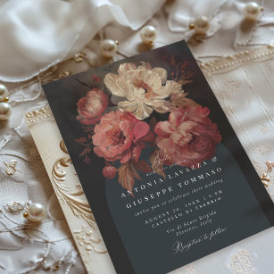 Baroque Painted Florals Arch Invitation