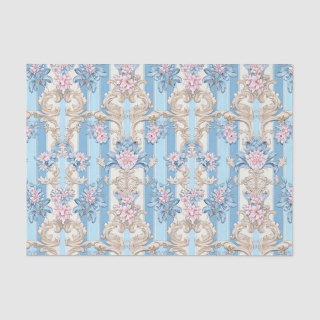 Baroque pastel damask pattern tissue paper (Front)