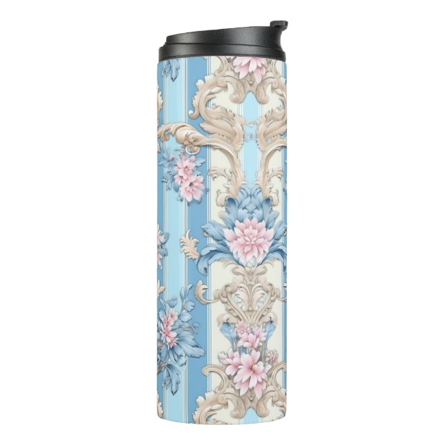 Baroque pastel floral thermal tumbler (Rotated Left)