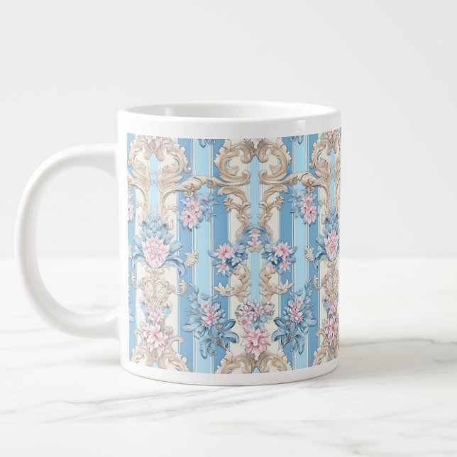 Baroque pastel pattern giant coffee mug (Left)