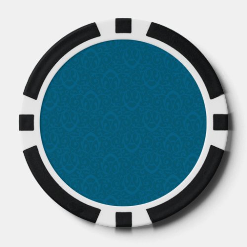 Baroque pattern blues poker chips