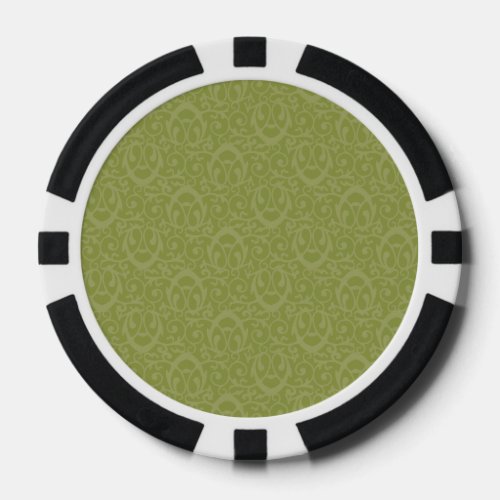 Baroque pattern greens poker chips