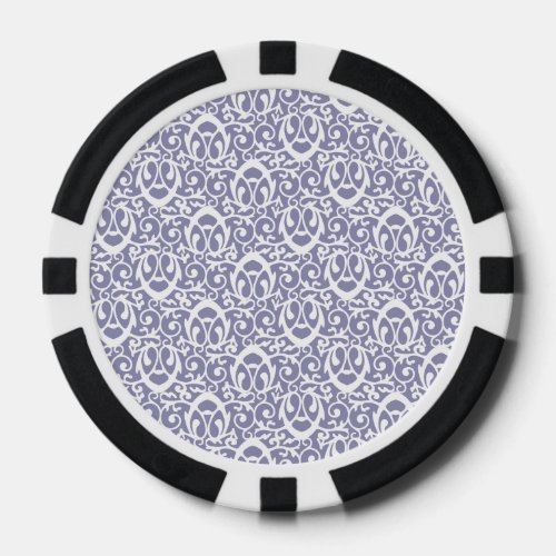 Baroque pattern purple white poker chips