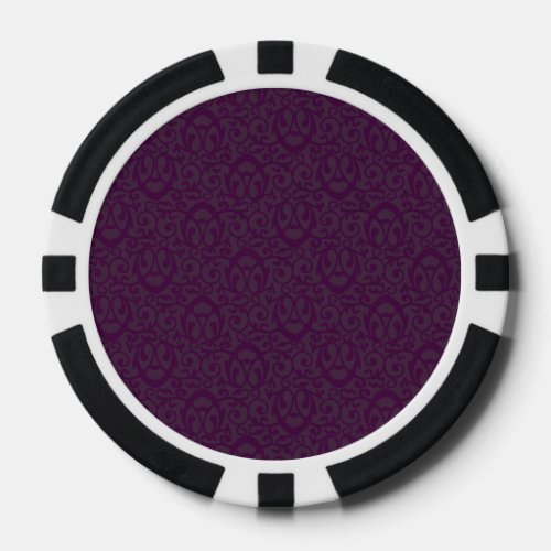 Baroque pattern purples poker chips