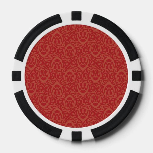 Baroque pattern reds poker chips