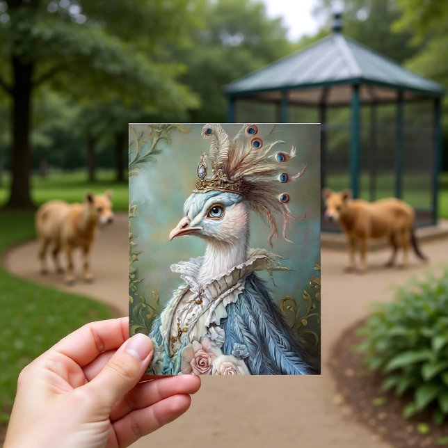 Baroque Peacock Royal Portrait Design Postcard (Creator Uploaded)