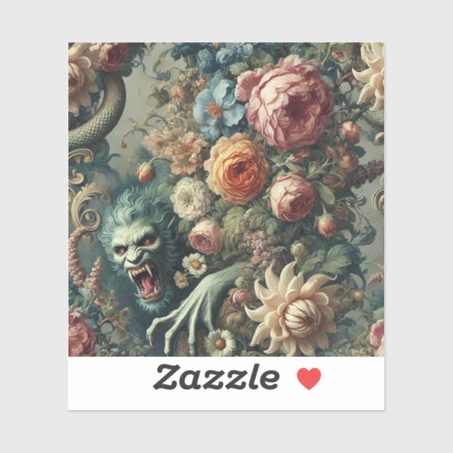 Baroque Peril – Gothic Floral  Sticker (Sheet)