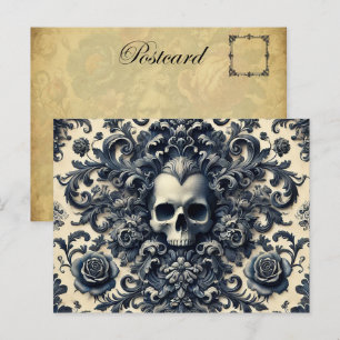 Baroque Punk – Gothic Skull  Holiday Postcard