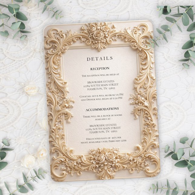 Baroque QR Code Details Wedding Enclosure Card (Baroque QR Code Details Wedding Enclosure Card)