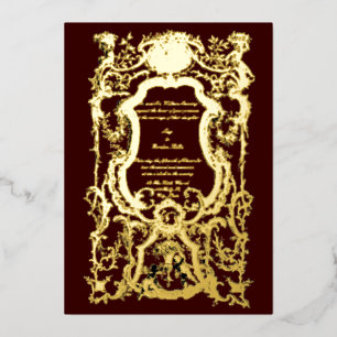 Baroque Rococo 1700's Floral Border With Cherubs Foil Invitation