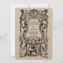 Vintage Arch Vines Ornament Frame Elegant Kraft Invitation