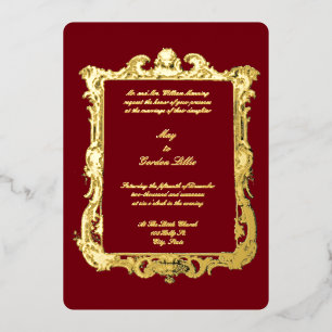 Baroque Rococo 17th Century Frame Border Foil Invitation