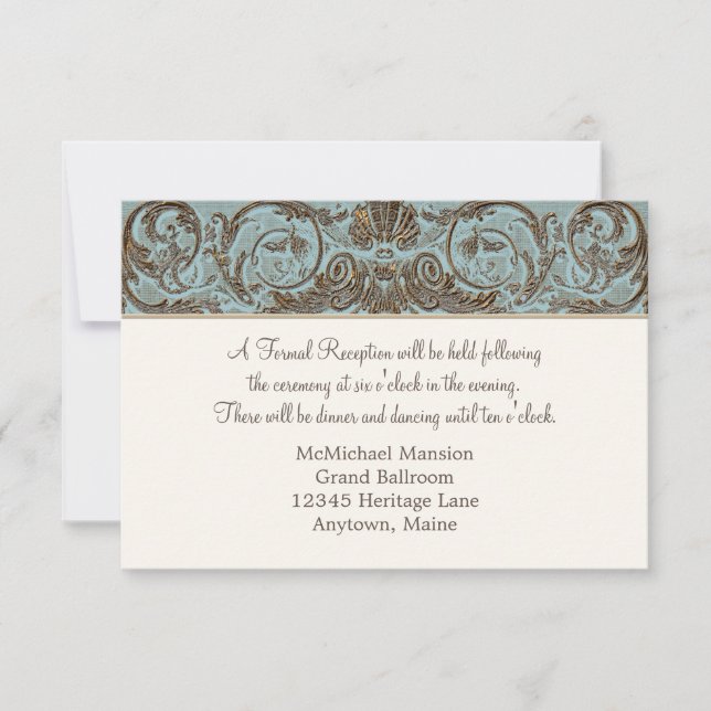 Baroque Rococo Antique Gold Vintage Formal  Invitation (Front)